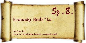 Szabady Beáta névjegykártya